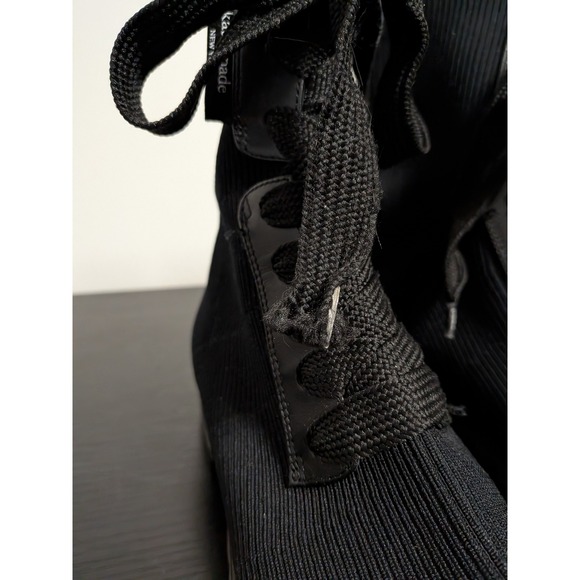 Kate Spade New York Knit Combat Boots Black Ribbed Lace Up Lug Sole Womens 8B - Picture 10 of 14